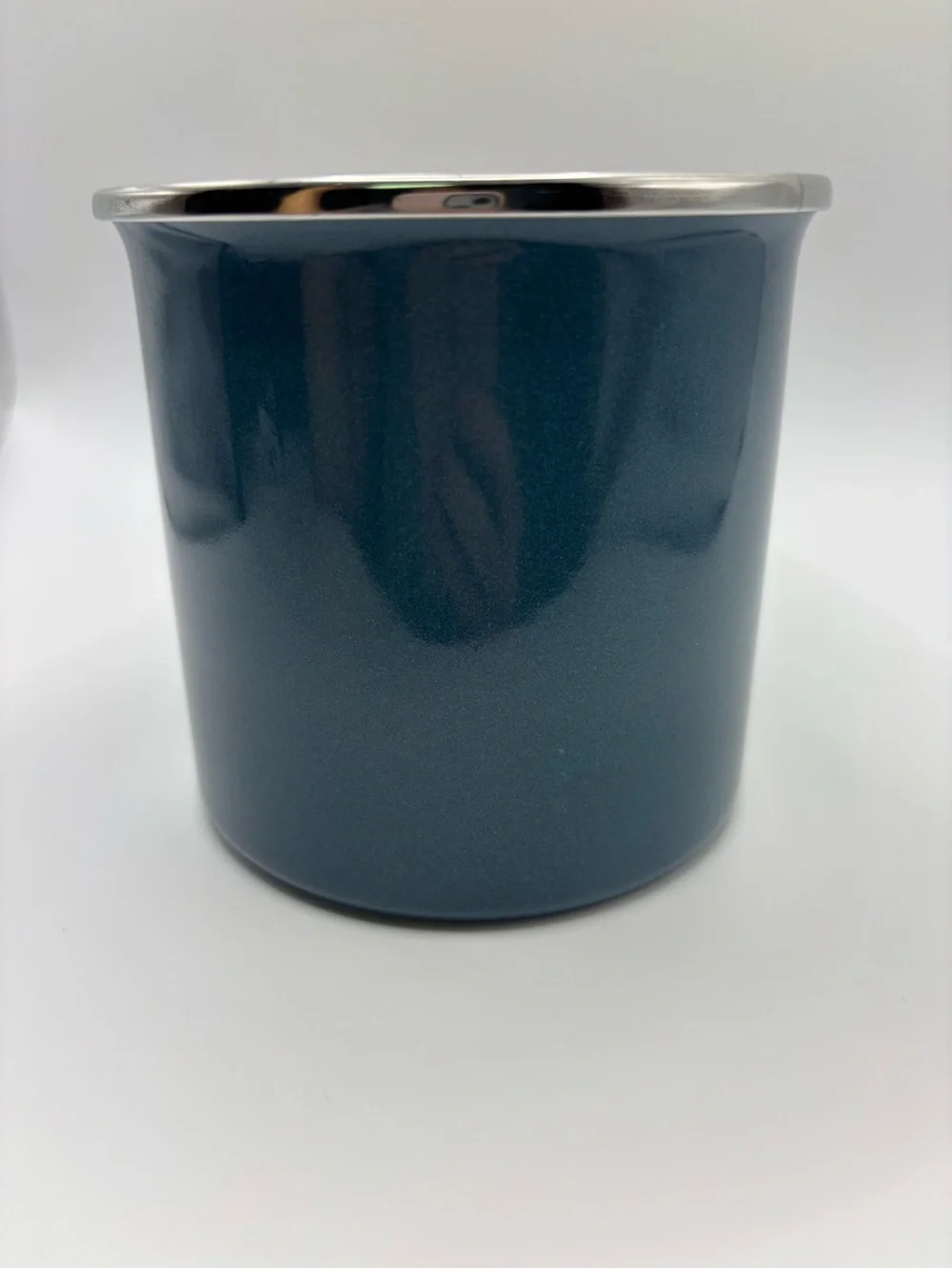 Bacon Drippings Storage Can Teal/Blue Pig Enamel on Steel. Handwash only. 4”x4”